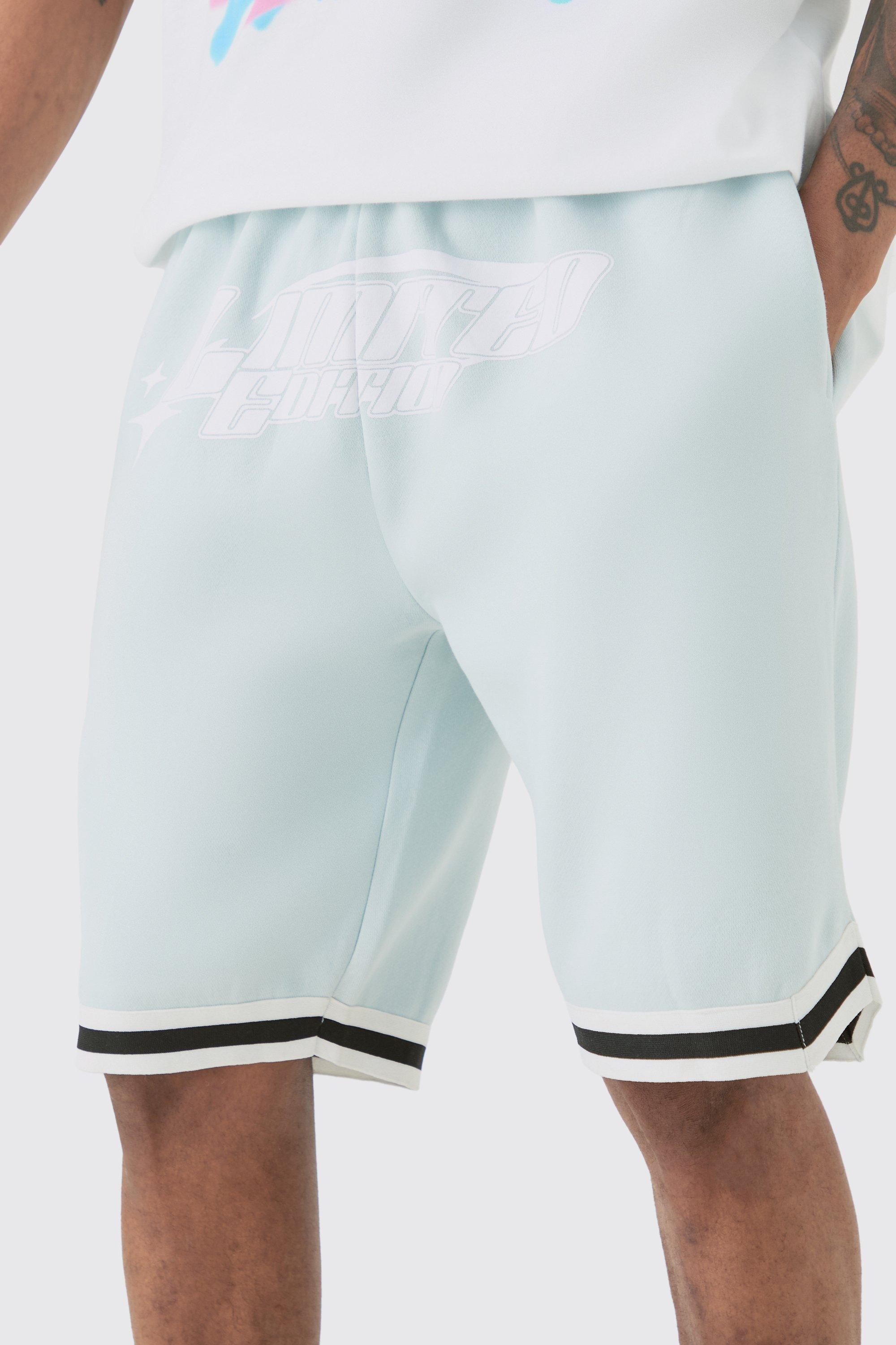 Tall Loose Fit Limited Edition Basketball Short In Light Blue